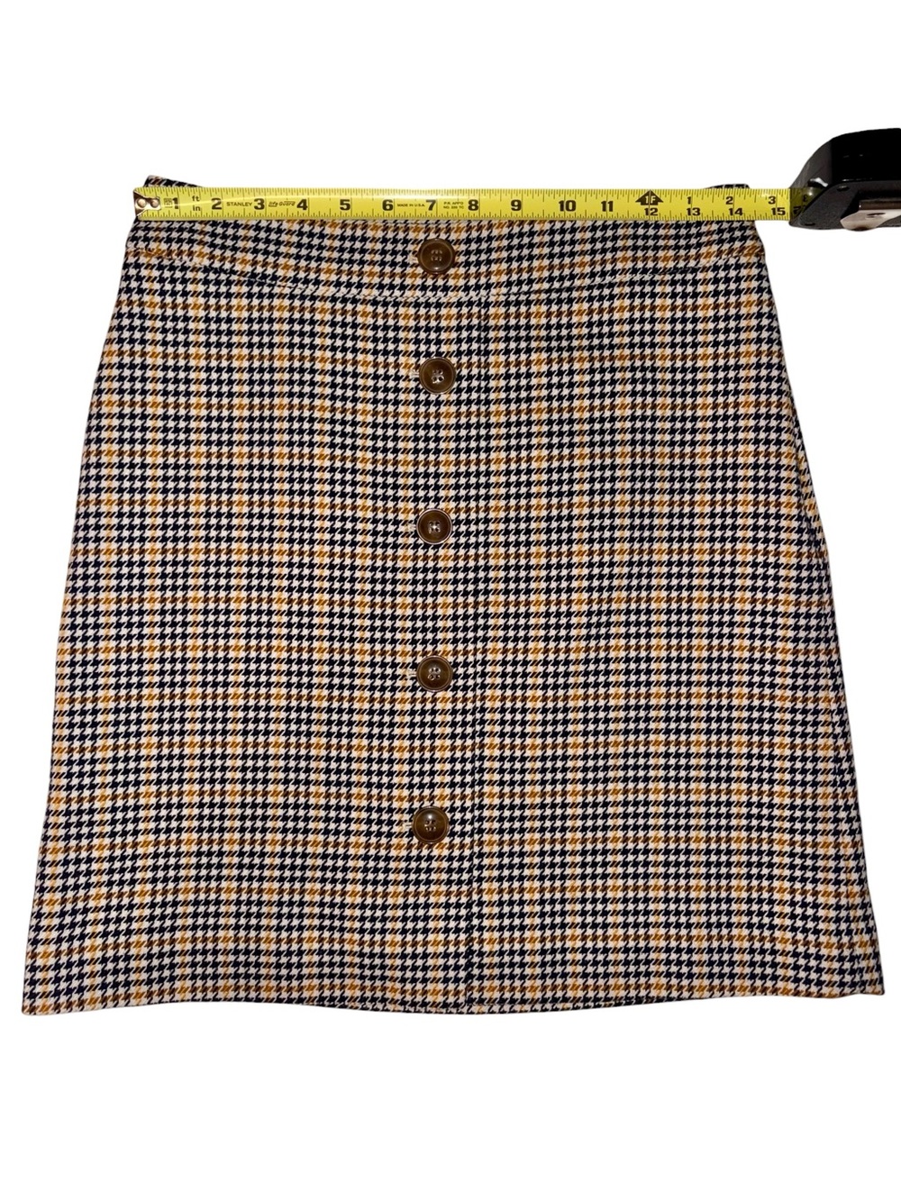 Ann Taylor Factory Plaid Button Front Skirt - Picture 6 of 7
